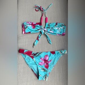 United Colors of Benetton Floral Bandeau Bikini Set